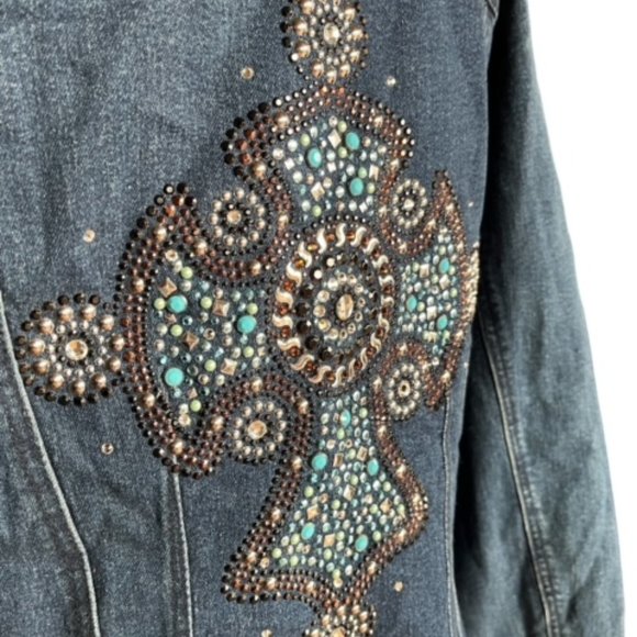 Christine Alexander Beaded jean jacket - Picture 1 of 6